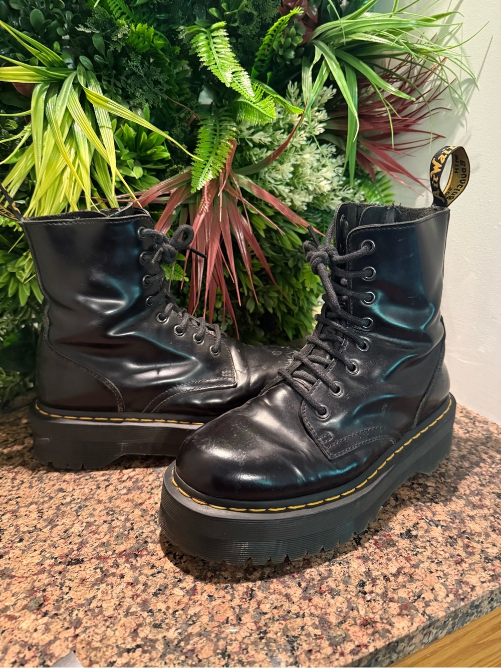 Dr. Martens Jadon Patent Black Platform Combat Boots